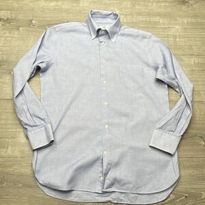 Boggi Milano Dress Shirt Mens 16 40 Blue Check Tailored Slim Fit Long Sleeve